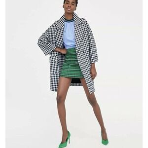 Zara check gingham dogtooth tartan coat jacket XS sold out bloggers